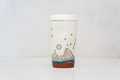 W Teton Stars Travel Cup in Bone