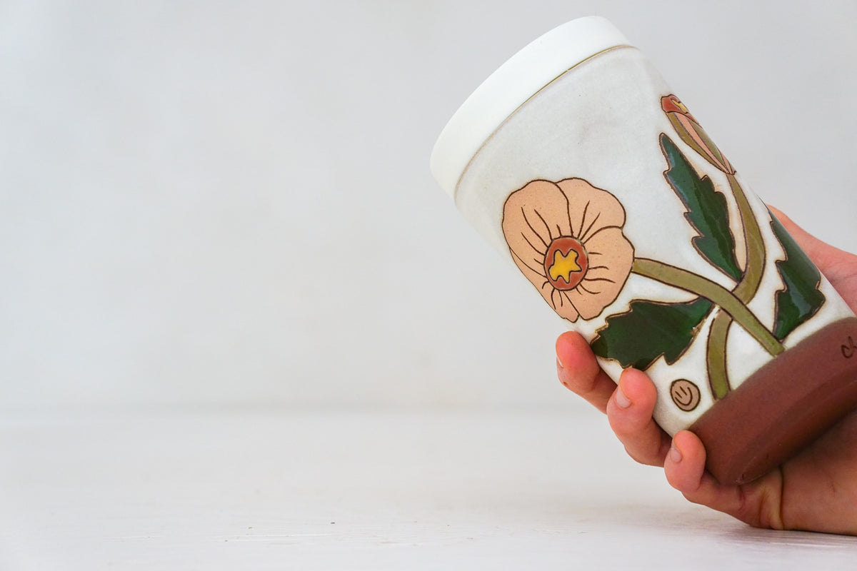 Poppy Travel Cup in Bone 1
