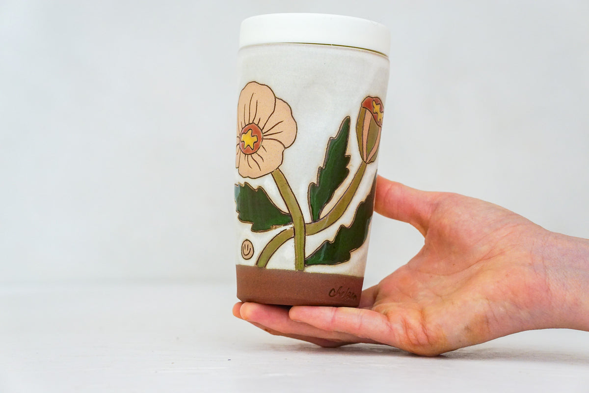 Poppy Travel Cup in Bone 1