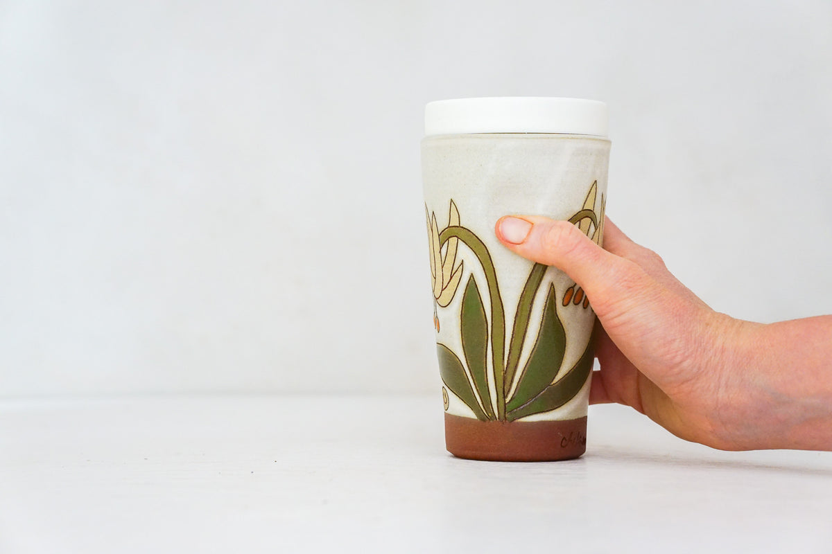 Glacier Lily Travel Cup in Bone