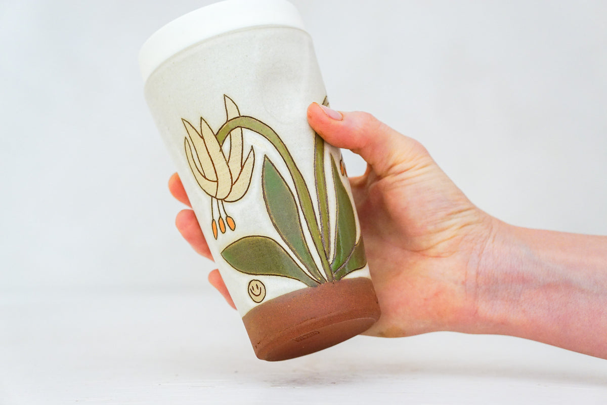 Glacier Lily Travel Cup in Bone