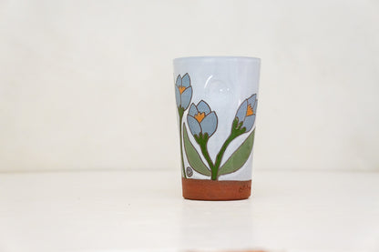 Blue Crocus Cup in White