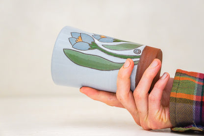 Blue Crocus Cup in White