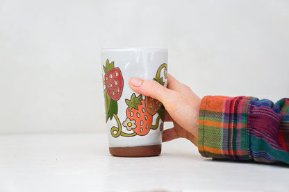 Strawberry Tall Cup in White