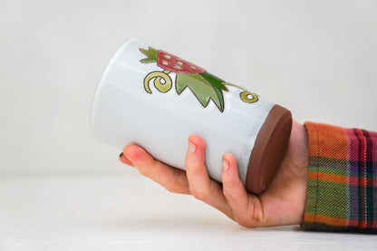 Strawberry Tall Cup in White