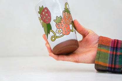 Strawberry Tall Cup in White