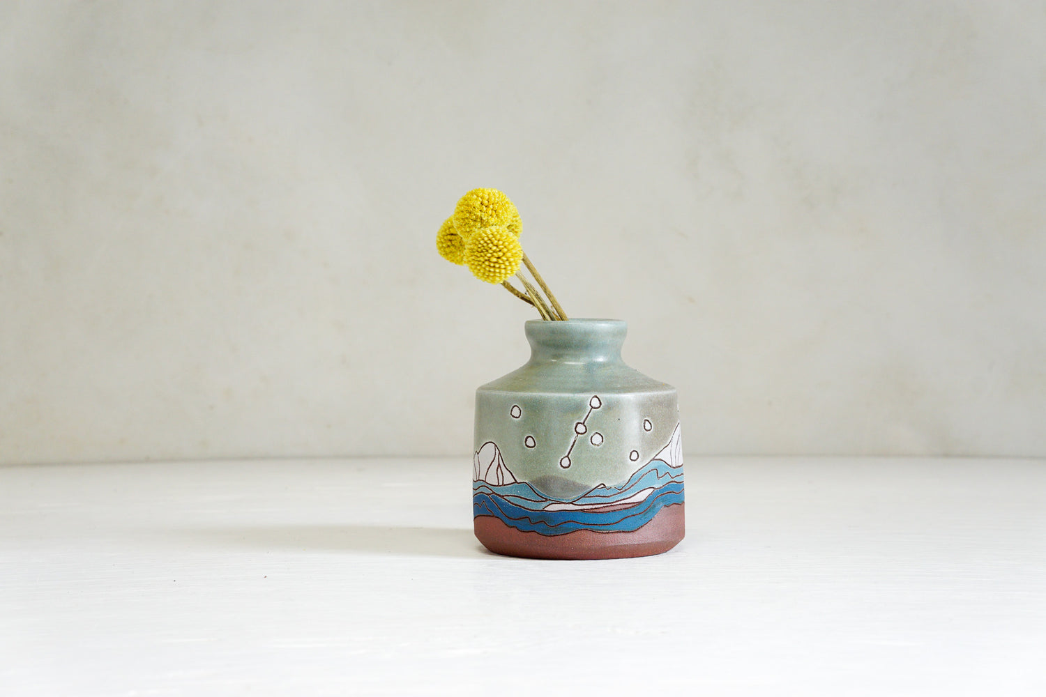 Mtn Moon Bud Vase in Stone