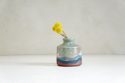 Mtn Moon Bud Vase in Stone