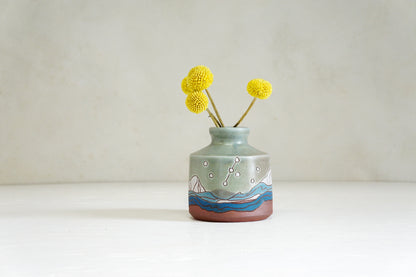 Mtn Moon Bud Vase in Stone