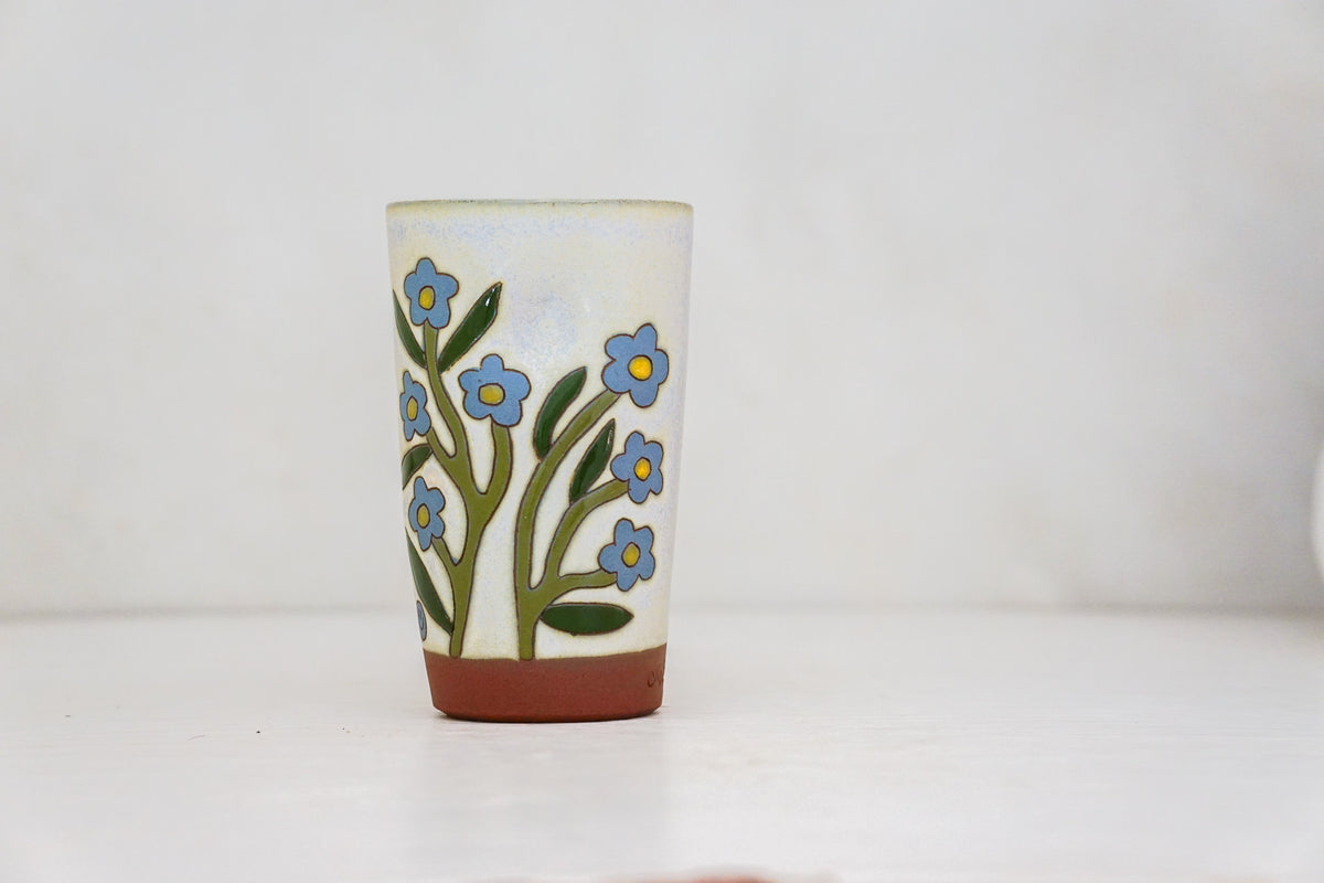 Forget-Me-Not Tall Cup in Bone