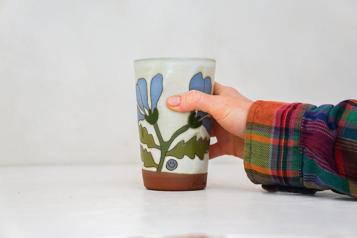 Dancing Flower Tall Cup in Bone