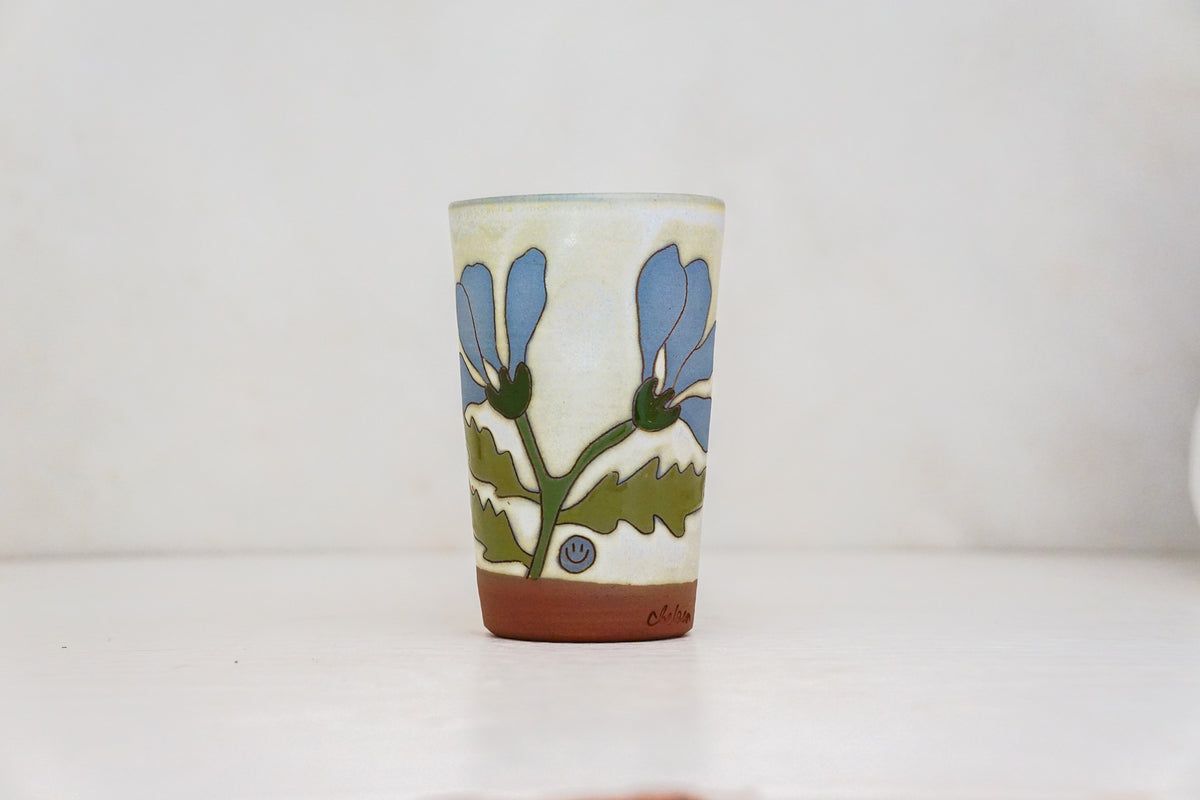 Dancing Flower Tall Cup in Bone