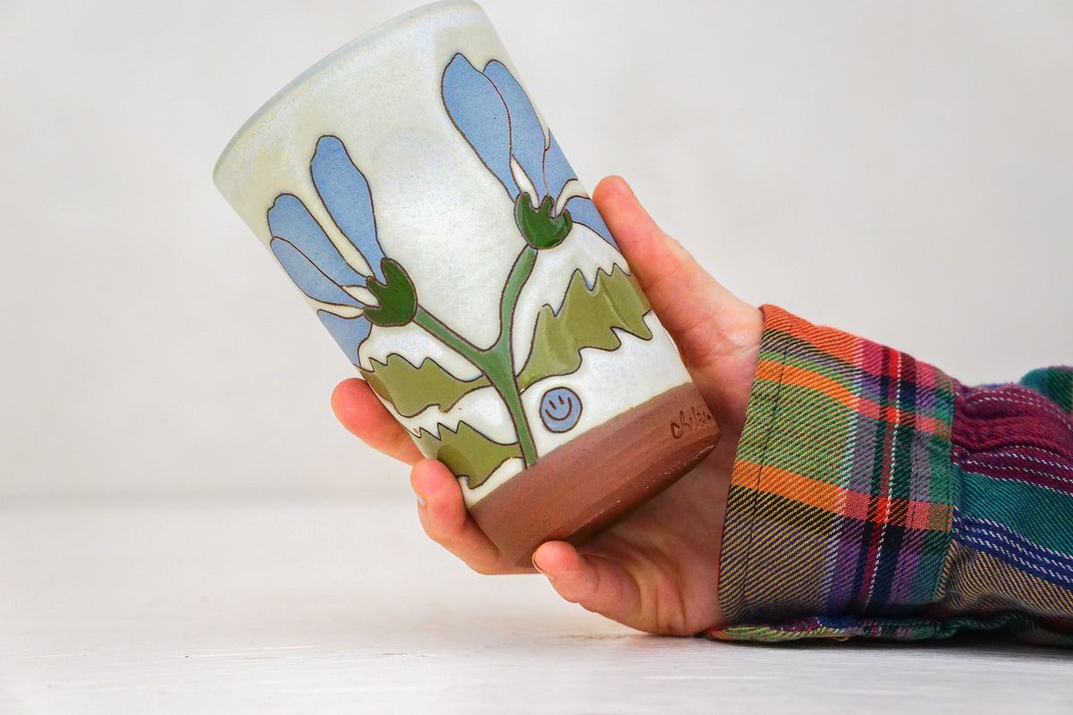 Dancing Flower Tall Cup in Bone