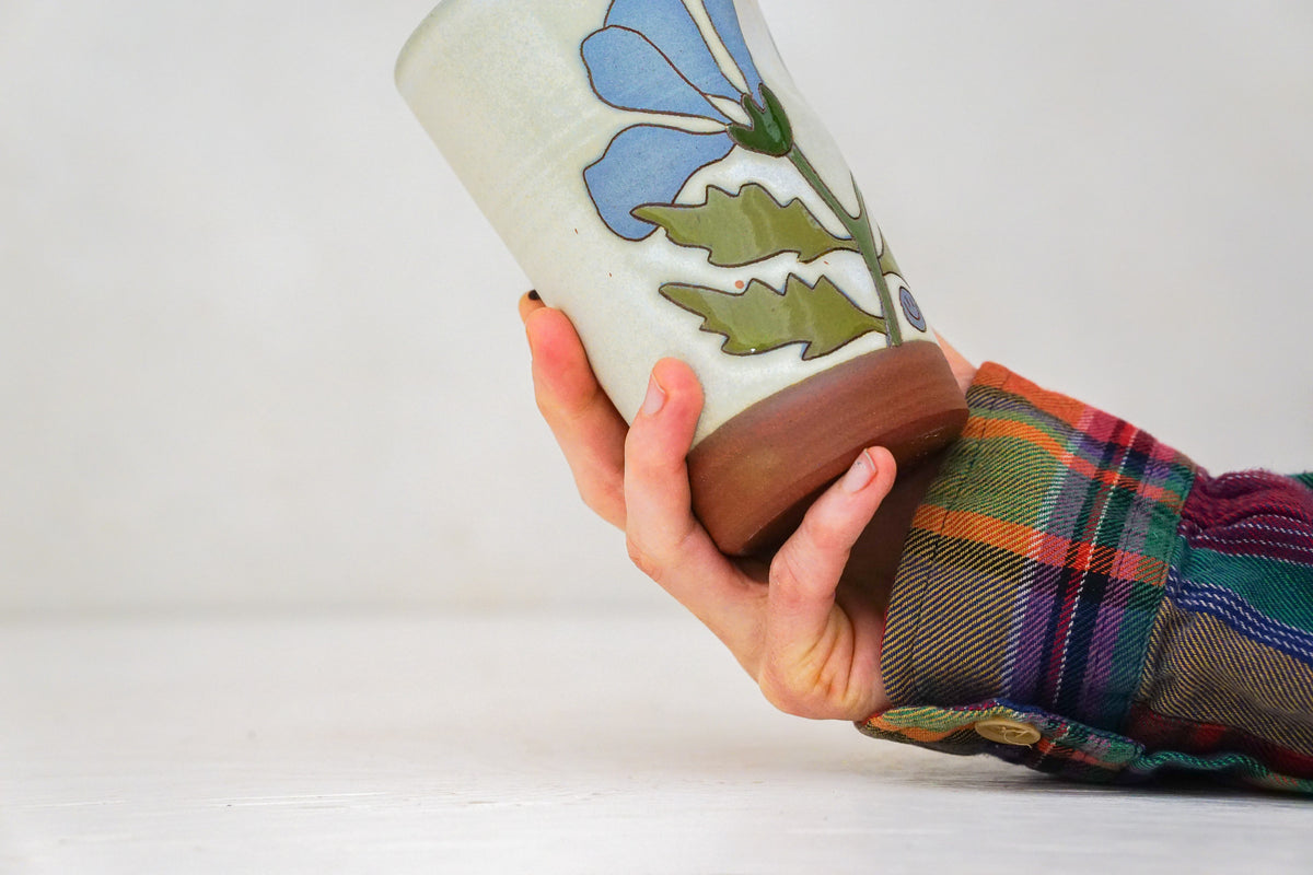 Dancing Flower Tall Cup in Bone