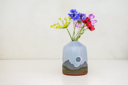 Mountain Moon Flower Vase in White