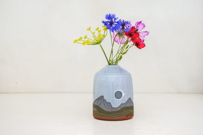 Mountain Moon Flower Vase in White