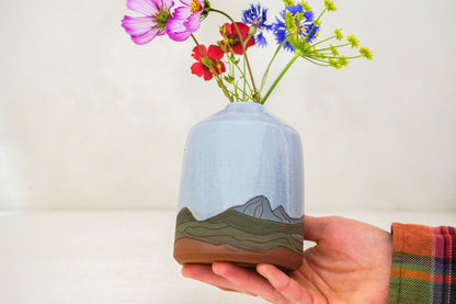 Mountain Moon Flower Vase in White