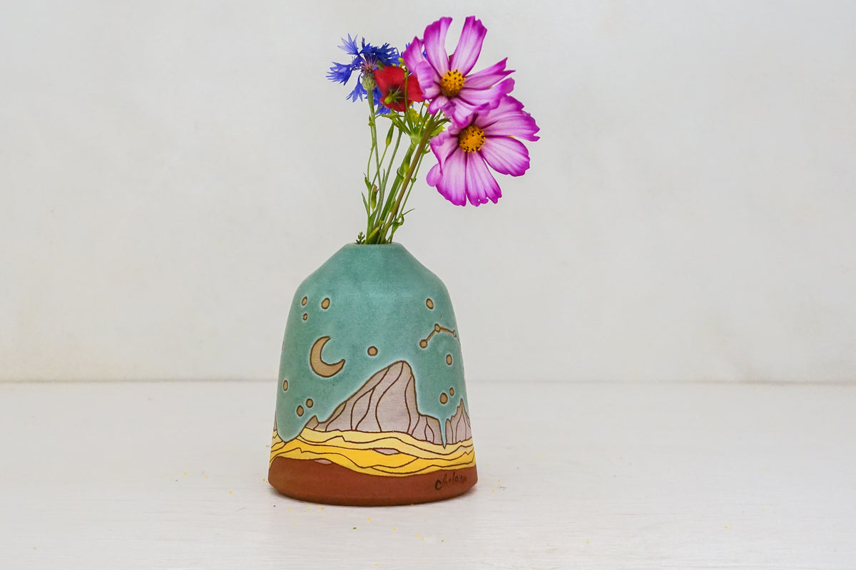 E Teton Stars Flower Vase in Lake