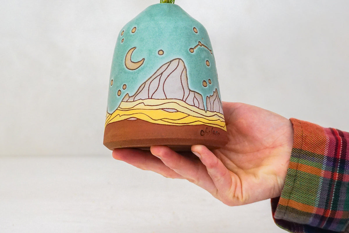 E Teton Stars Flower Vase in Lake
