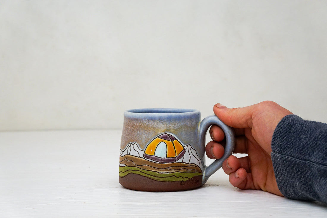 Tent Camping Mini mug in Lavender Magic