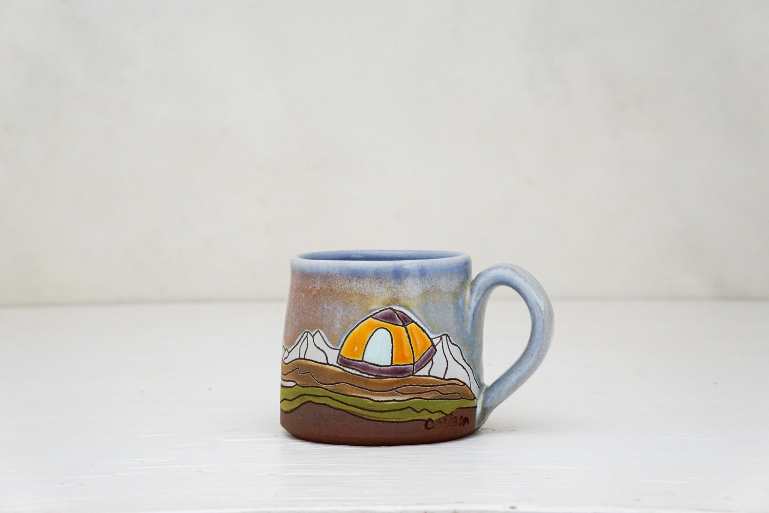 Tent Camping Mini mug in Lavender Magic