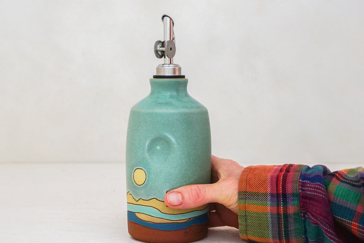 Home Olive oil Bottle in Lake