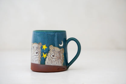 Bear moon stars mug in Huckleberry