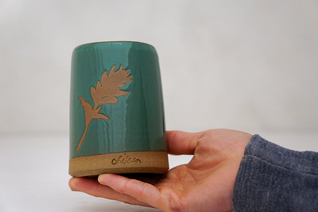 Brown clay Indian Paintbrush Cup in Kali