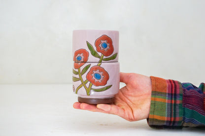 Flower POP stacker cups in Pink
