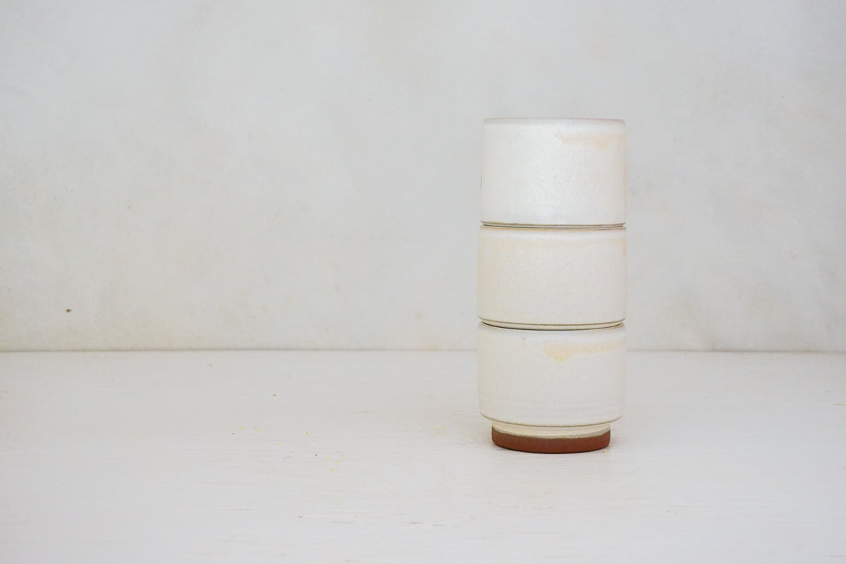 Poppy Stacker cups in Bone