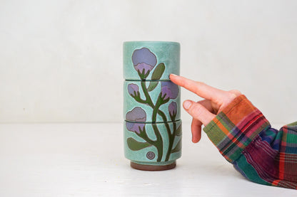 Purple flower Stacker cups in Lake*