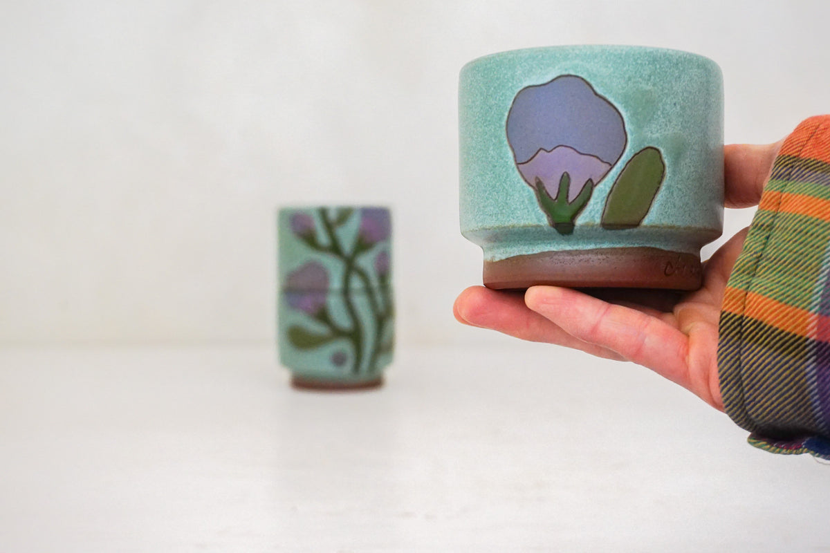 Purple flower Stacker cups in Lake*