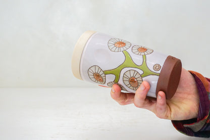 SILVER Circle Flower Travel Cup in Pink