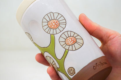 SILVER Circle Flower Travel Cup in Pink