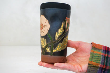 GOLD Poppy Flower Travel Cup in Darby