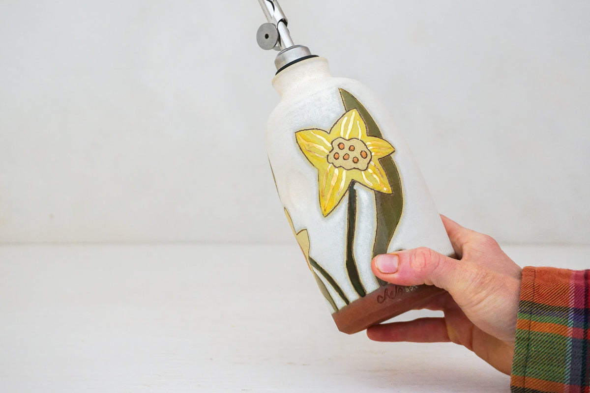 GOLD Daffodil Olive oil Bottle in Bone
