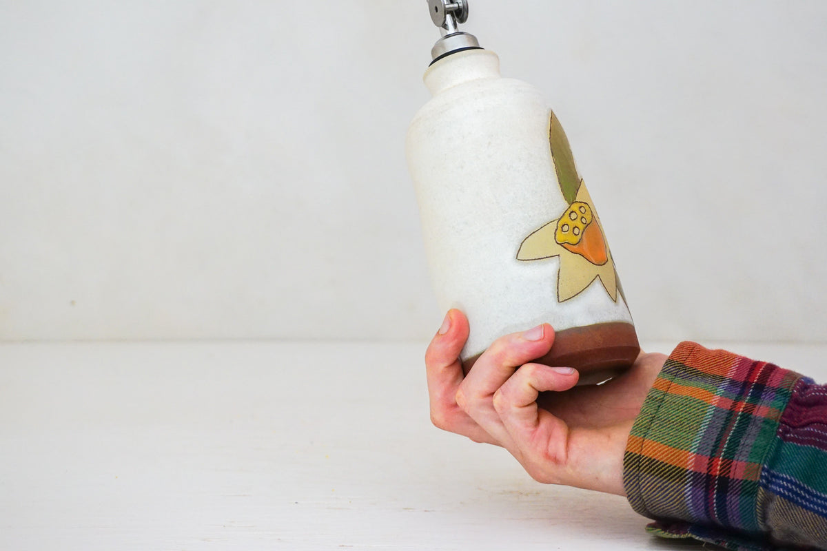 GOLD Daffodil Olive oil Bottle in Bone
