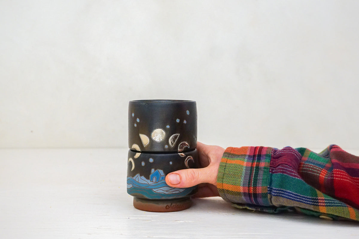 Moon Phase house stacker cups in Darby*