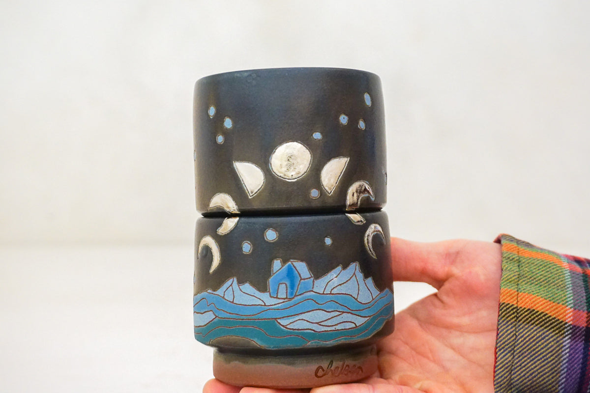 Moon Phase house stacker cups in Darby*