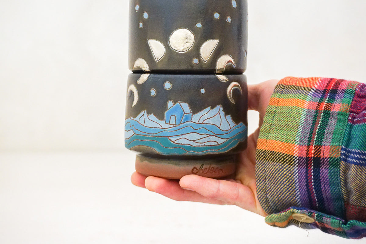 Moon Phase house stacker cups in Darby*