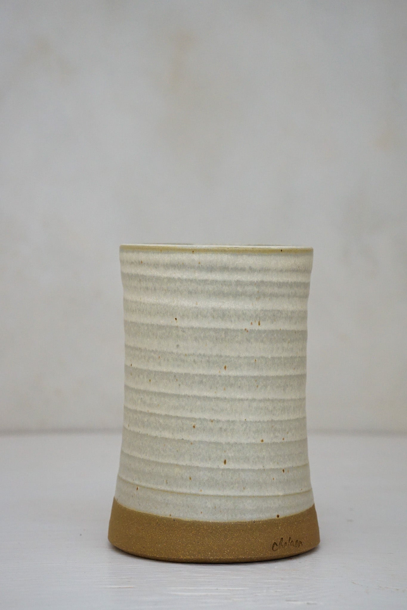 Slight Curved Vase in Limstone
