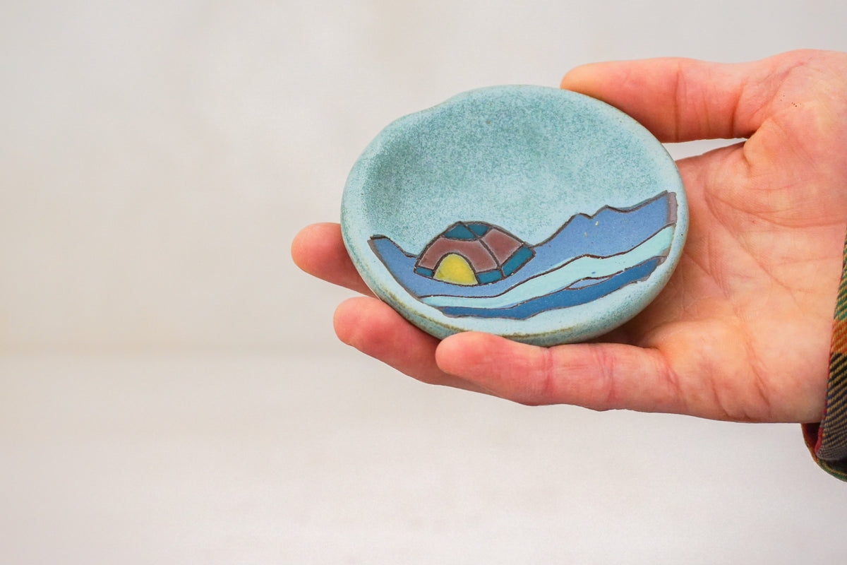 Camping is Cool Ring dish in Lake
