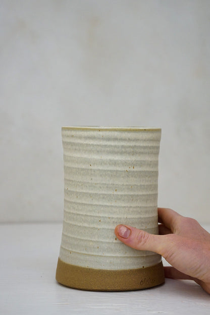 Slight Curved Vase in Limstone