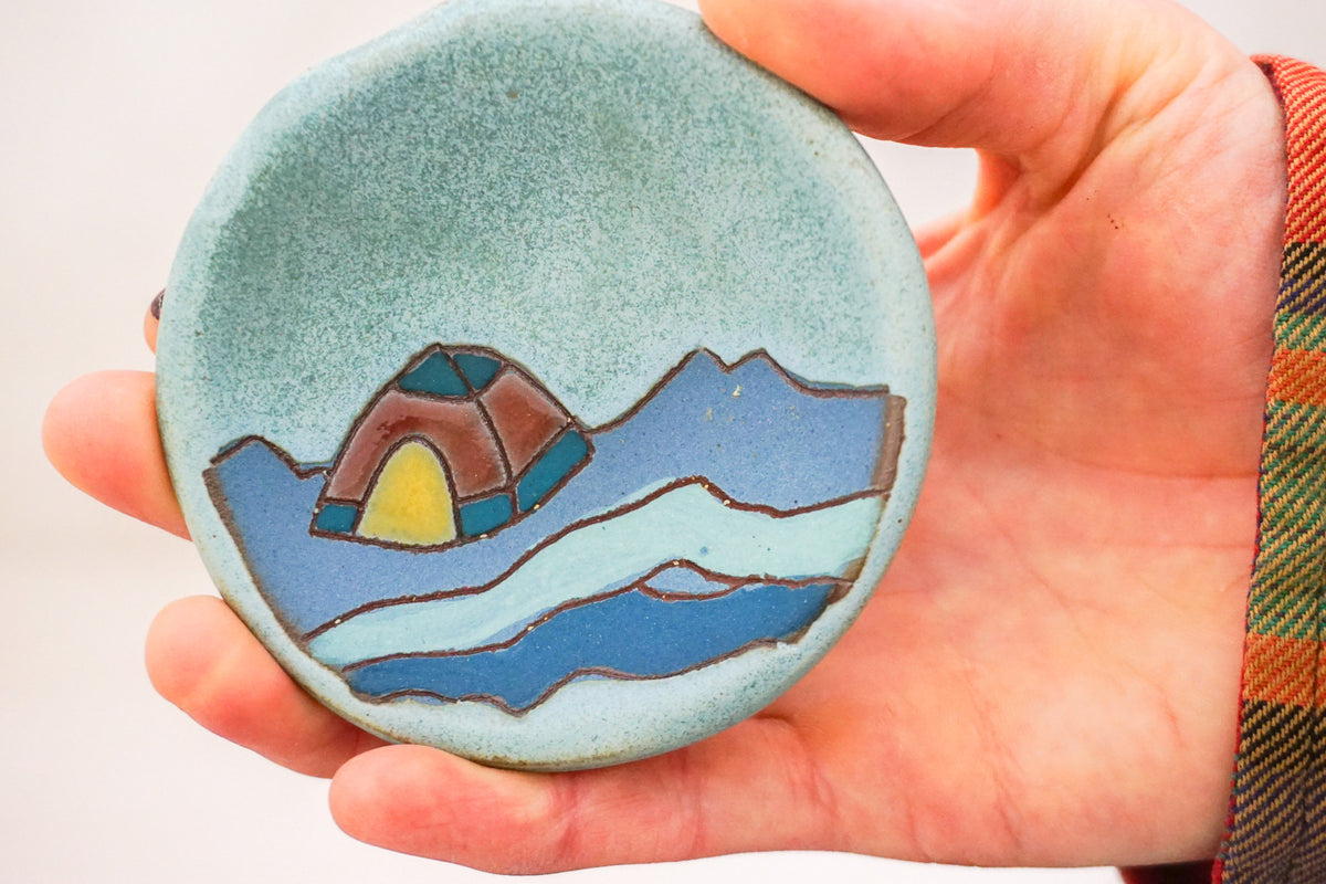 Camping is Cool Ring dish in Lake