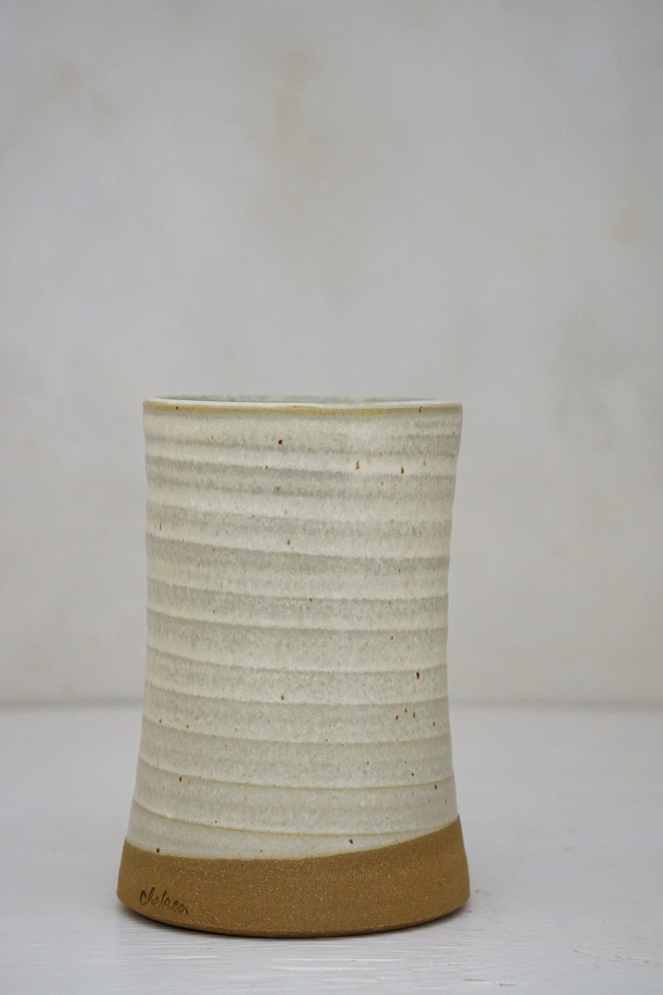 Slight Curved Vase in Limstone