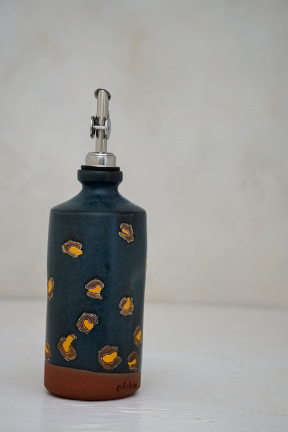 Cheetah print olive oil bottle in Darby
