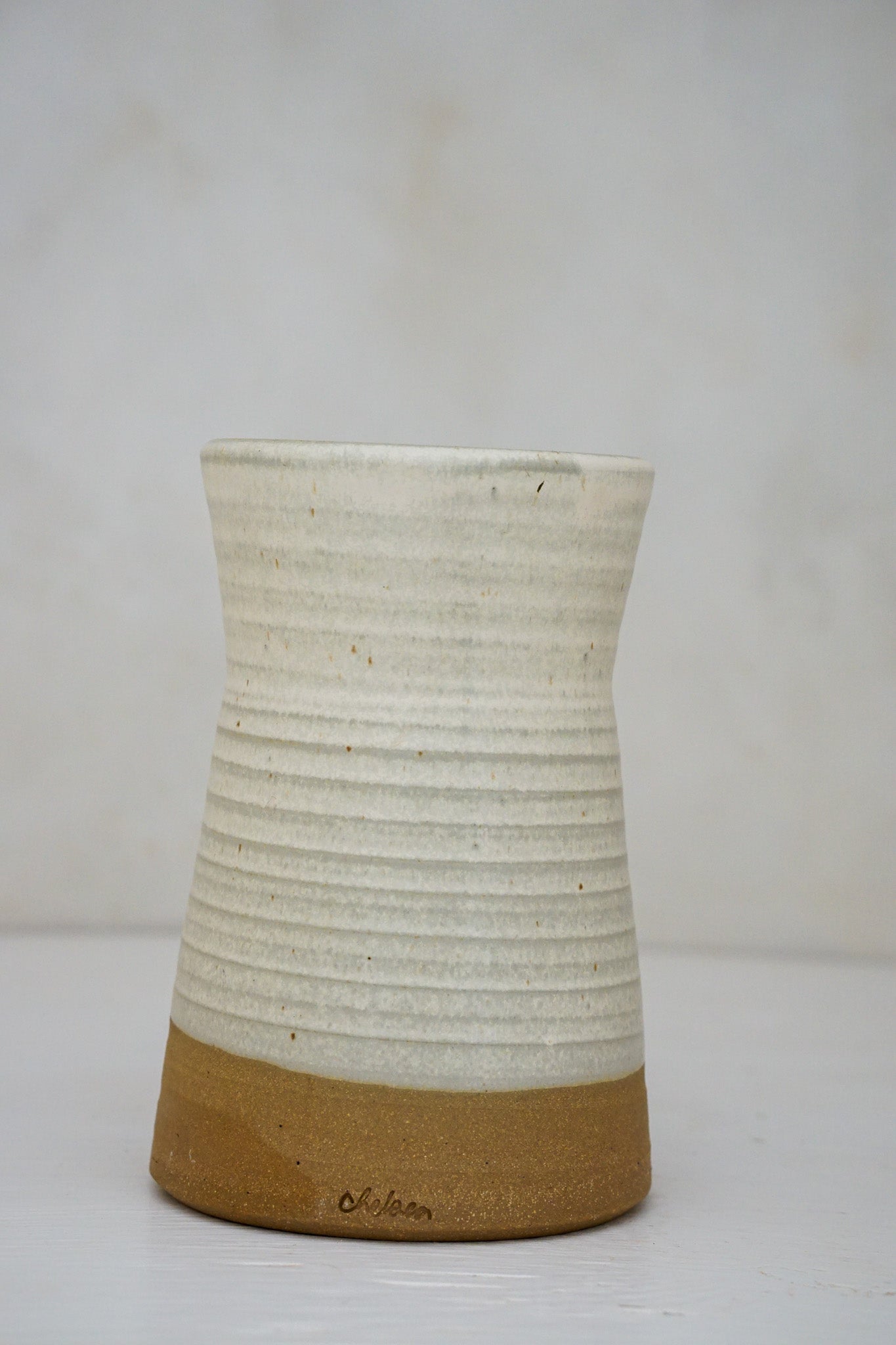 Slope Vase in Limestone