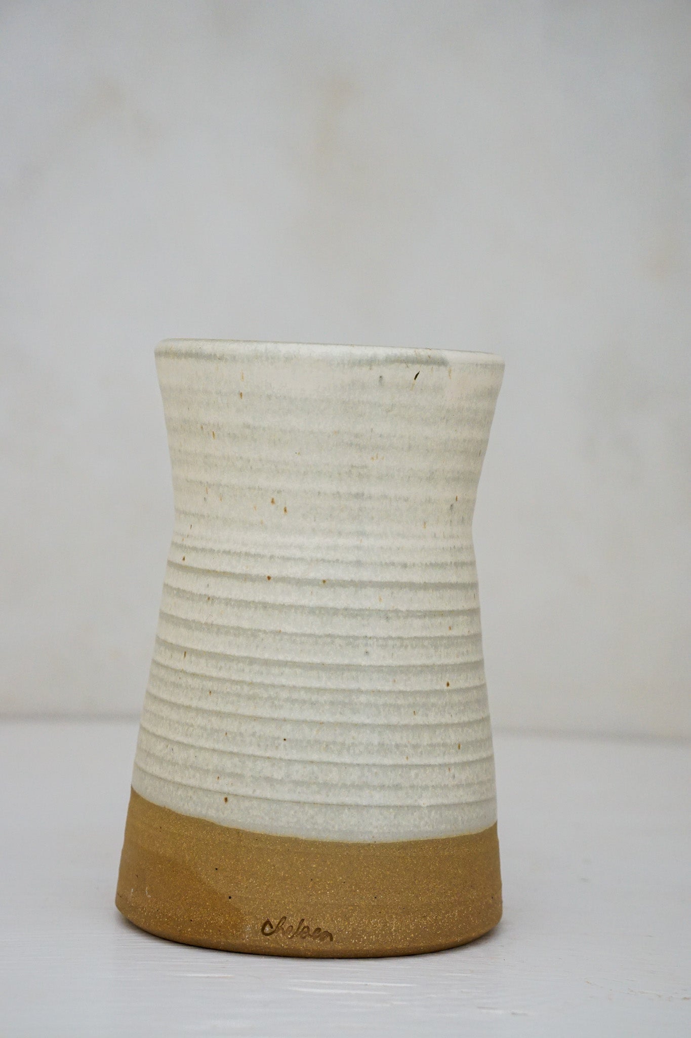 Slope Vase in Limestone