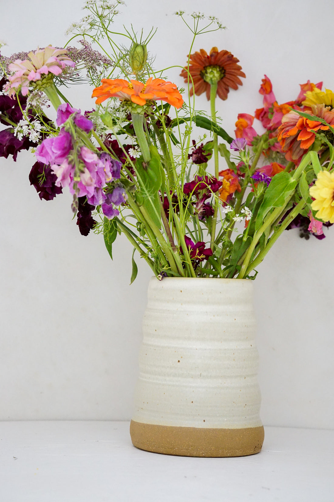 Rippled Vase in Limestone