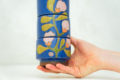 Happy Flowers Stackers in Flax